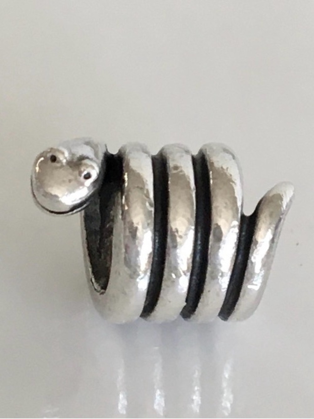 Pandora retired coil 925 ale Silver Snake Wrap Bead Bracelet Charm
